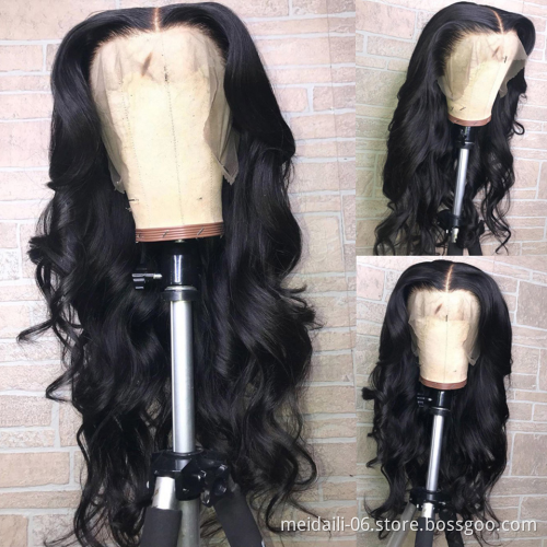 Front Lace Wig Body wave Wholesale Brazilian hair vendors Wigs Pre Plucked Soft Human Hair Toupee